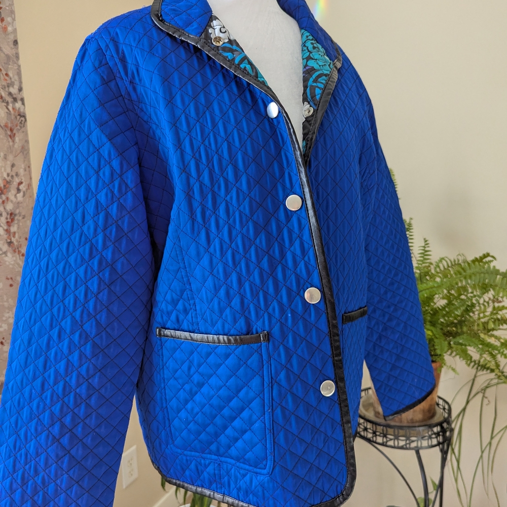 Chico's Royal Blue Quilted Puffer Jacket